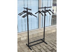 Подвійна підлогова стійка для одягу чорна матова 1330×670×400 мм